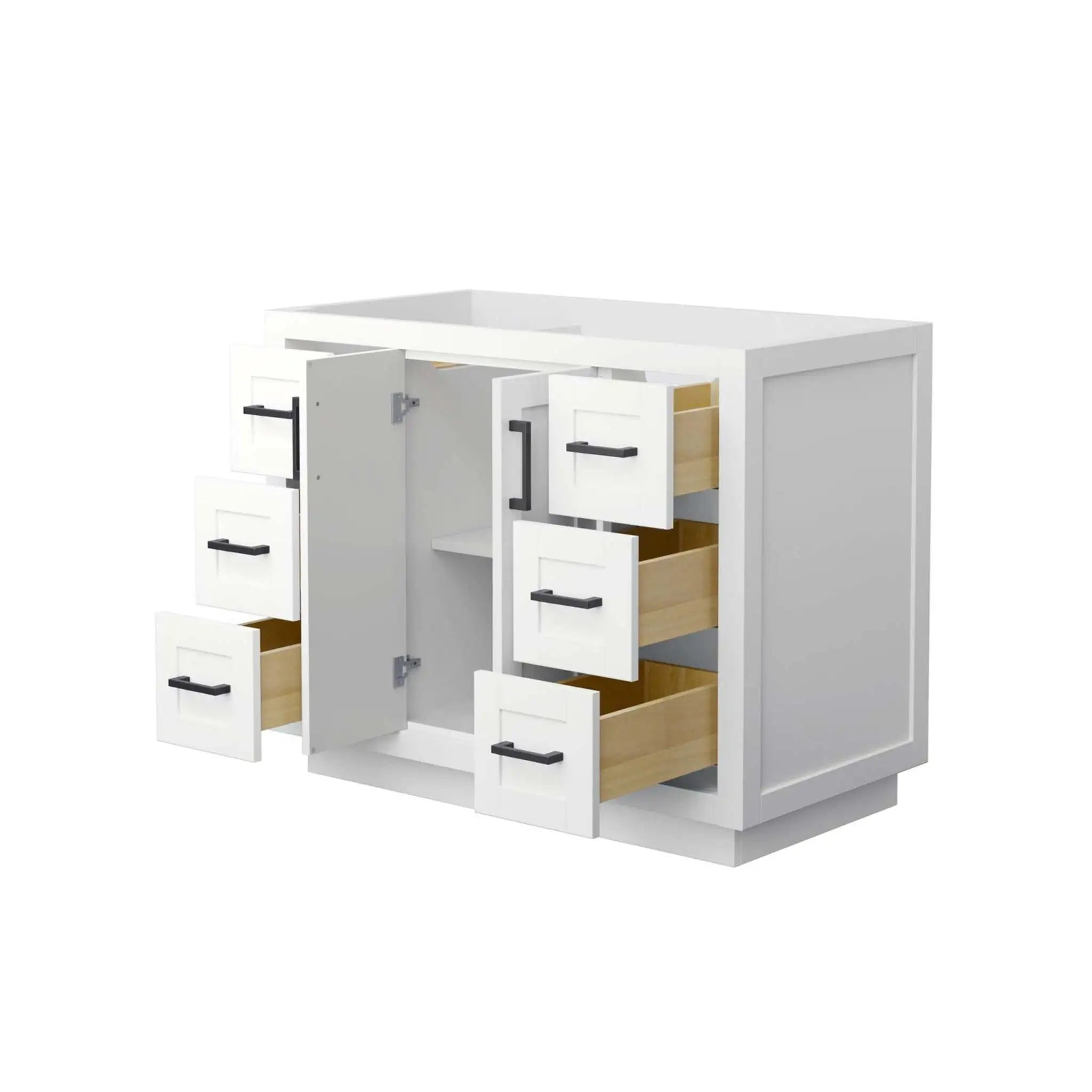 42" Miranda Single Bathroom Vanity in White with Matte Black Trim by Wyndham