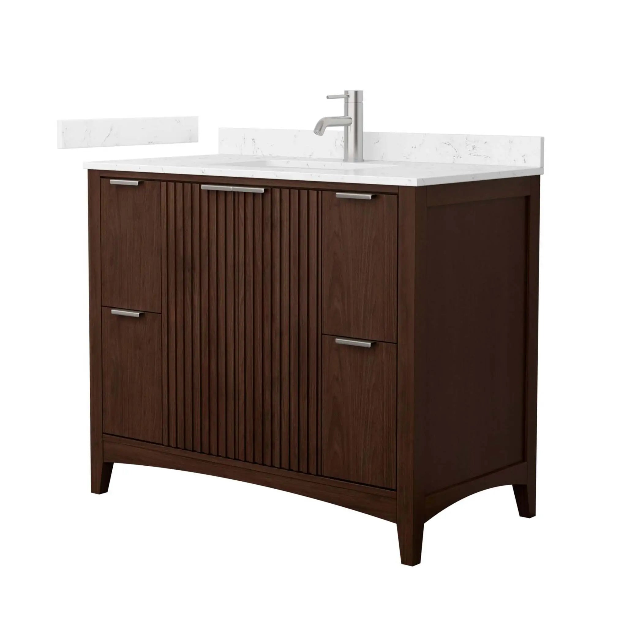 42" Palmilla Single Bathroom Vanity in Dark Walnut with Brushed Nickel Trim by Wyndham