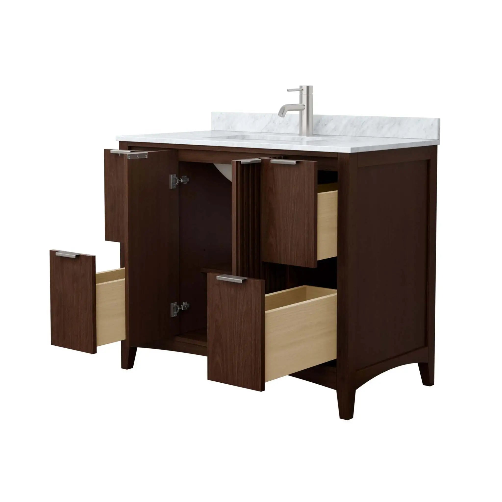42" Palmilla Single Bathroom Vanity in Dark Walnut with Brushed Nickel Trim by Wyndham