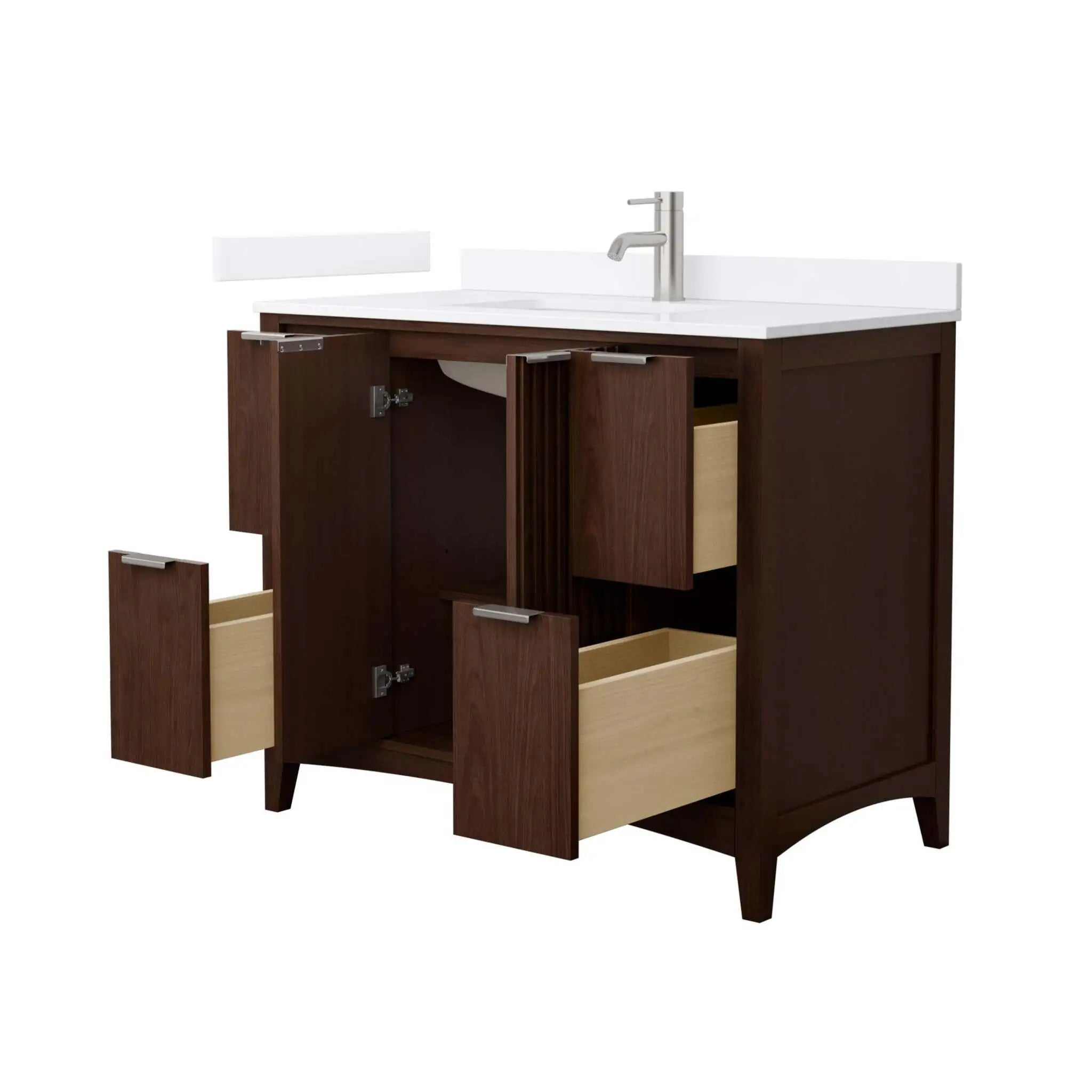 42" Palmilla Single Bathroom Vanity in Dark Walnut with Brushed Nickel Trim by Wyndham