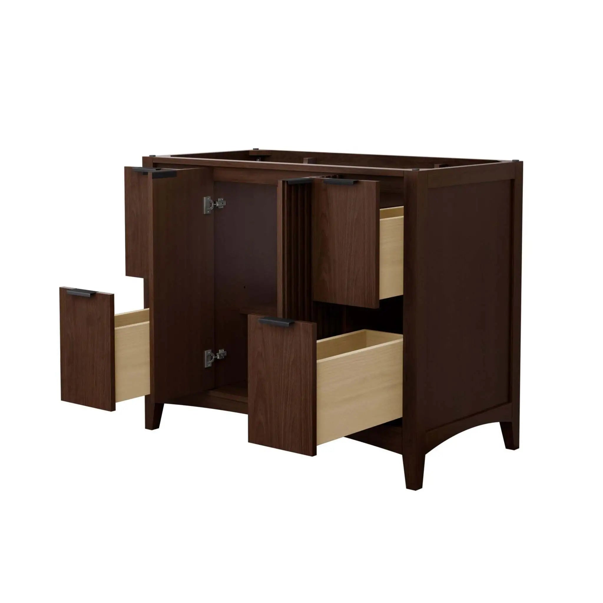 42" Palmilla Single Bathroom Vanity in Dark Walnut with Matte Black Trim by Wyndham