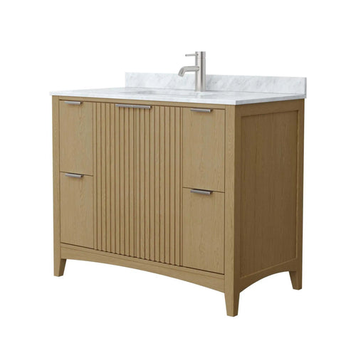 42" Palmilla Single Bathroom Vanity in Natural Oak with Brushed Nickel Trim by Wyndham