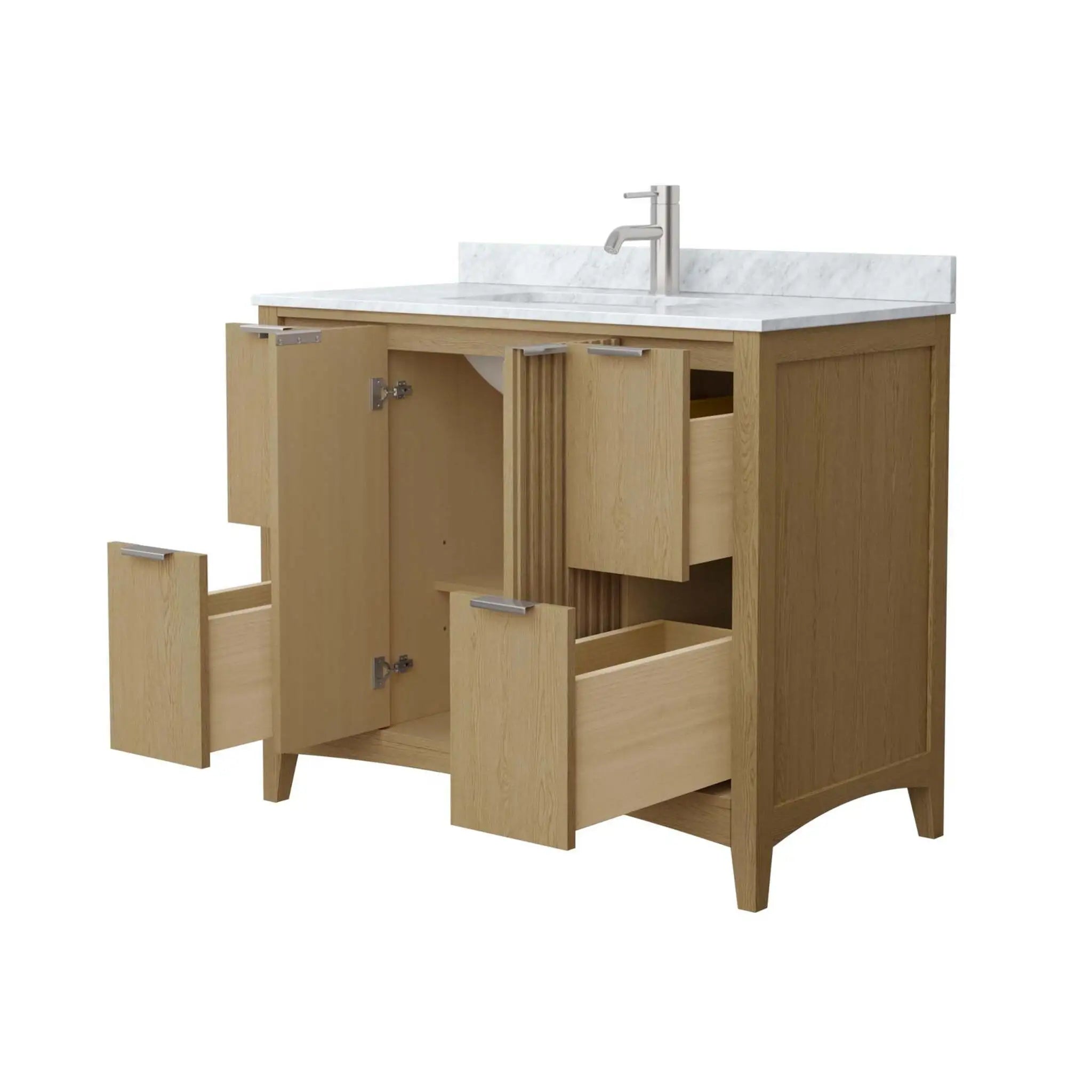 42" Palmilla Single Bathroom Vanity in Natural Oak with Brushed Nickel Trim by Wyndham