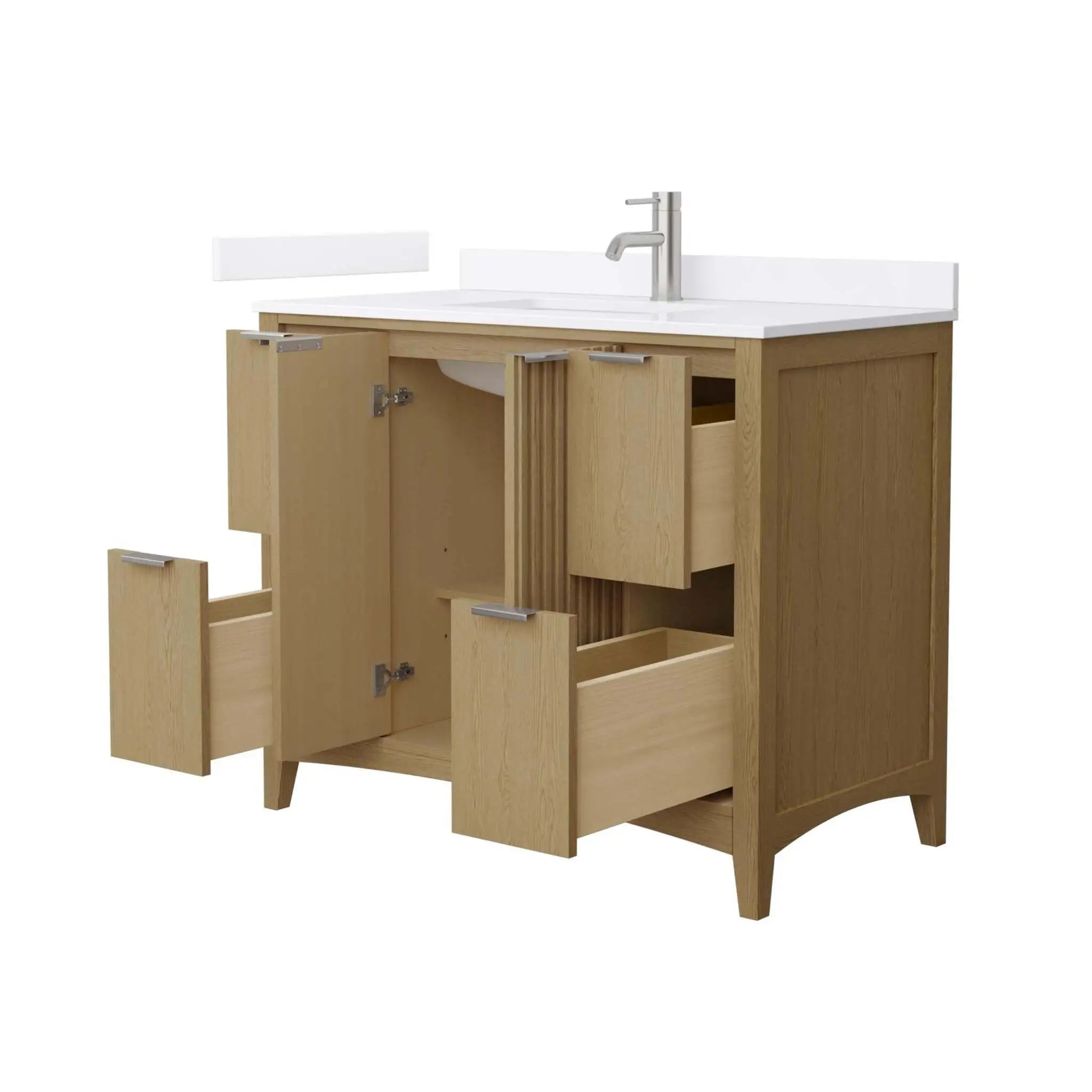 42" Palmilla Single Bathroom Vanity in Natural Oak with Brushed Nickel Trim by Wyndham