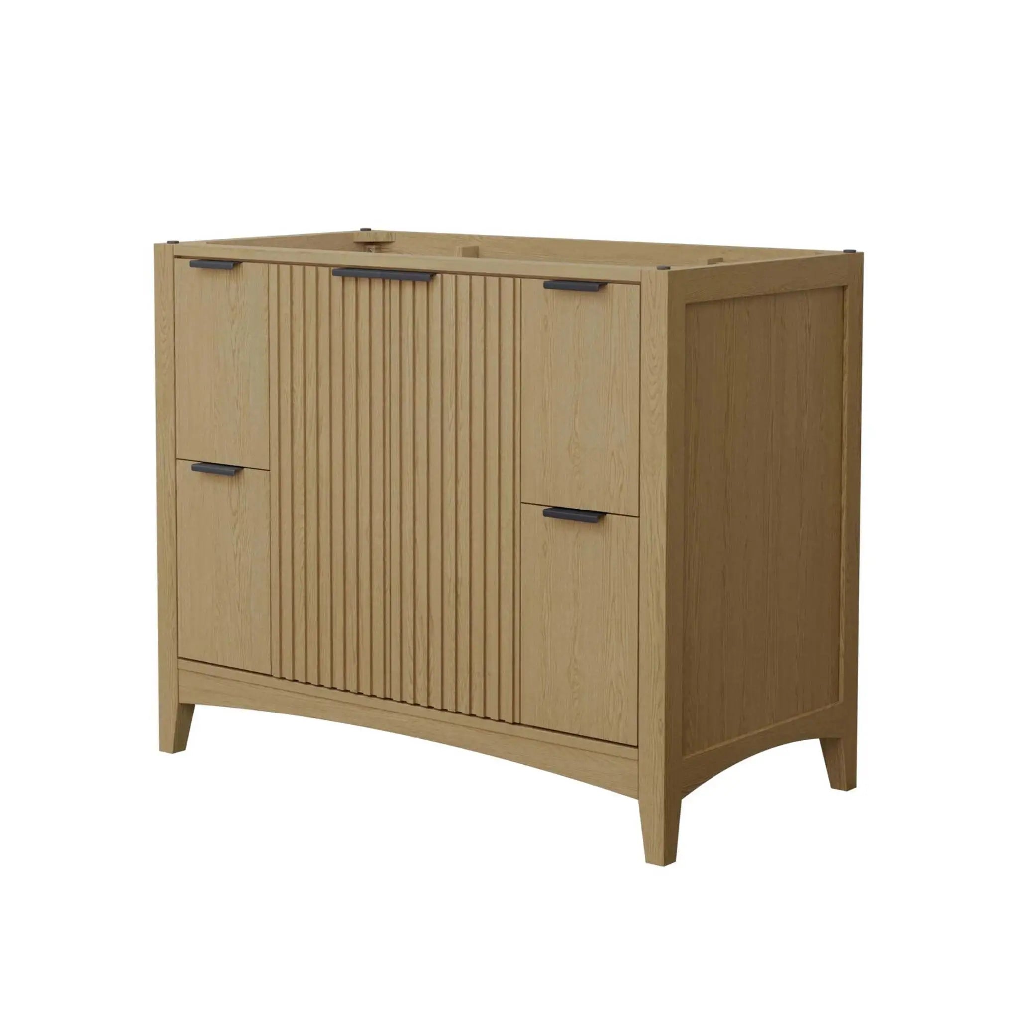 42" Palmilla Single Bathroom Vanity in Natural Oak with Matte Black Trim by Wyndham