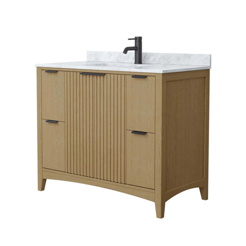 42" Palmilla Single Bathroom Vanity in Natural Oak with Matte Black Trim by Wyndham