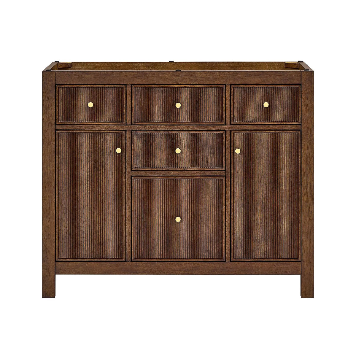 42" Pendry Single Bathroom Vanity Dark Walnut Brushed Gold Trim by wyndham View 33