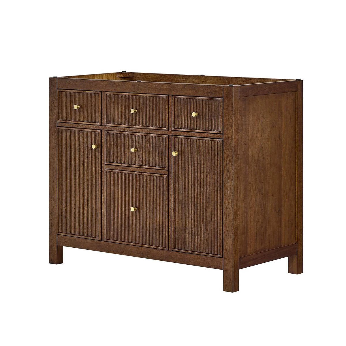 42" Pendry Single Bathroom Vanity Dark Walnut Brushed Gold Trim by wyndham View 36