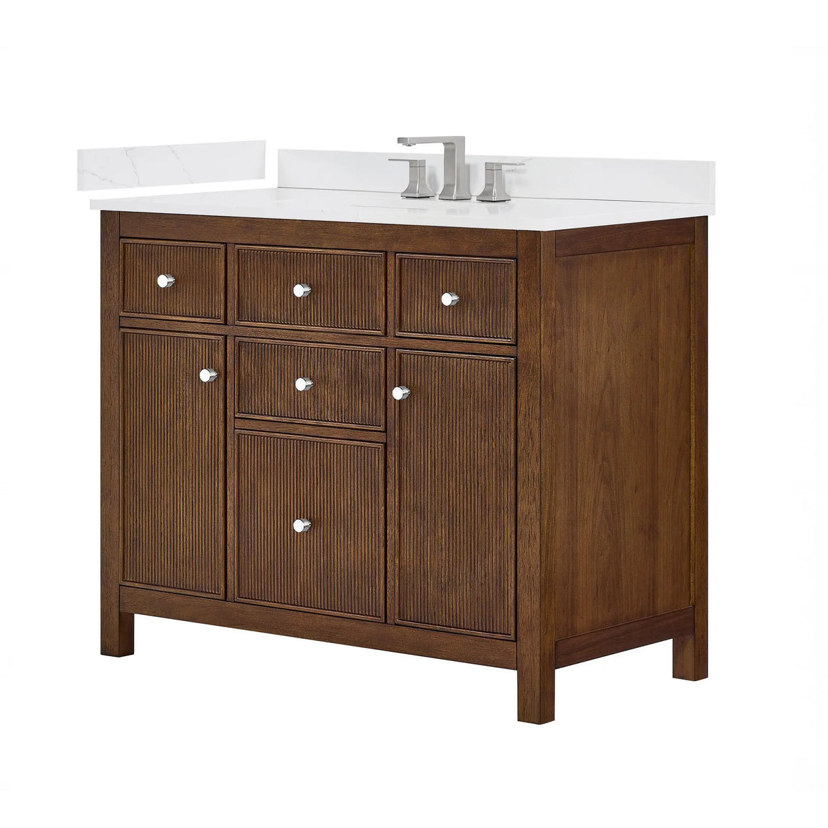 42" Pendry Single Bathroom Vanity Dark Walnut Brushed Nickel Trim by wyndham View 17