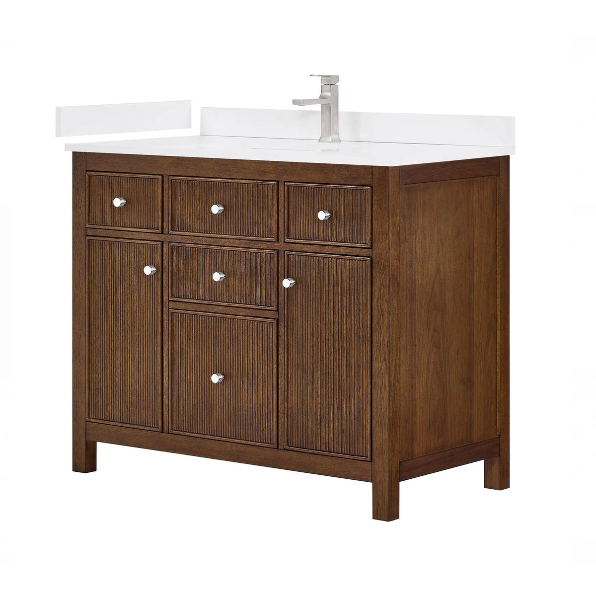 42" Pendry Single Bathroom Vanity Dark Walnut Brushed Nickel Trim by wyndham View 5