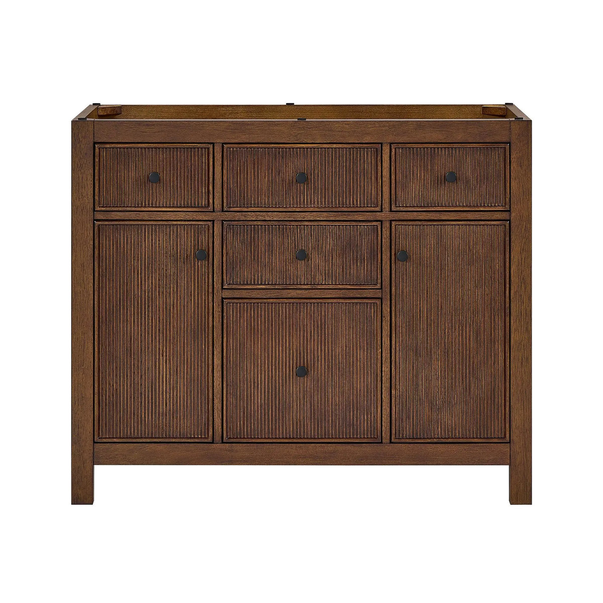 42" Pendry Single Bathroom Vanity Dark Walnut Matte Black Trim by wyndham View 33