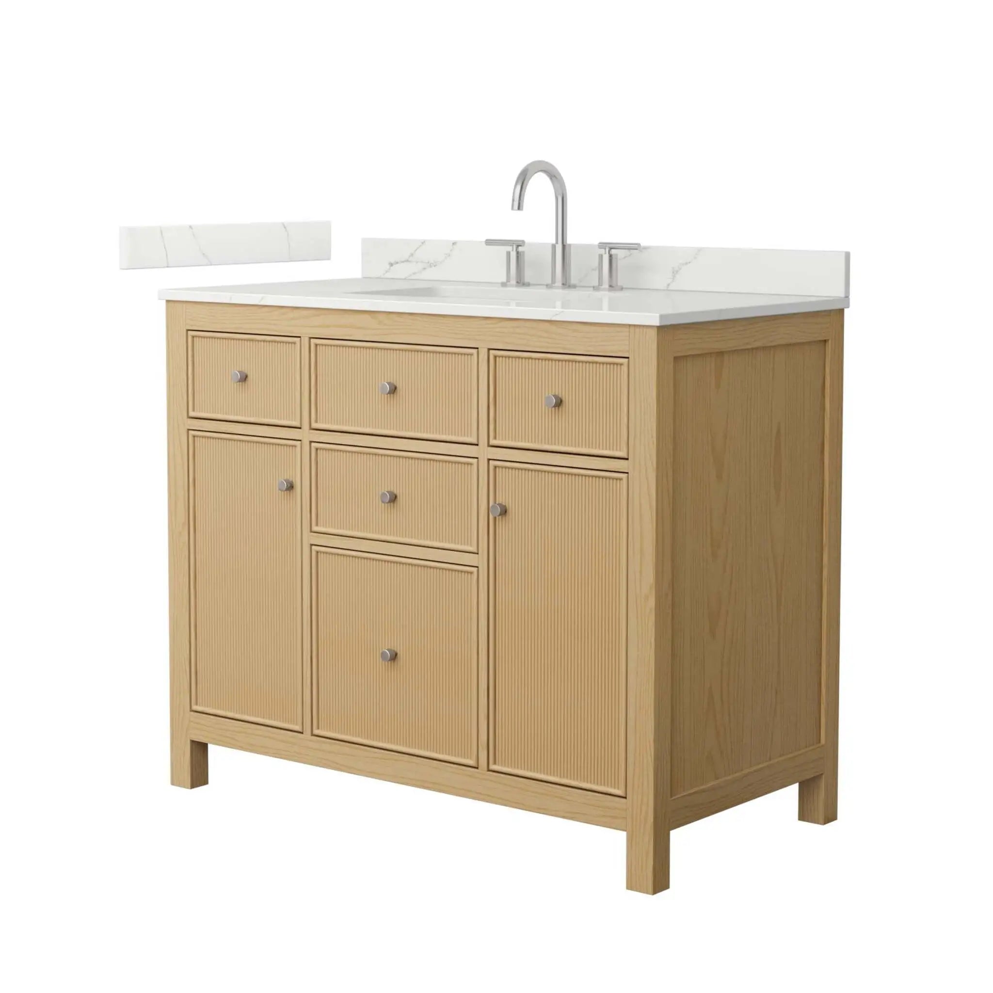 42" Pendry Single Bathroom Vanity in Tanned Oak with Brushed Nickel Trim by Wyndham