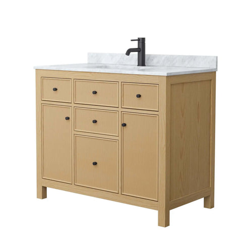 42" Pendry Single Bathroom Vanity in Tanned Oak with Matte Black Trim by Wyndham