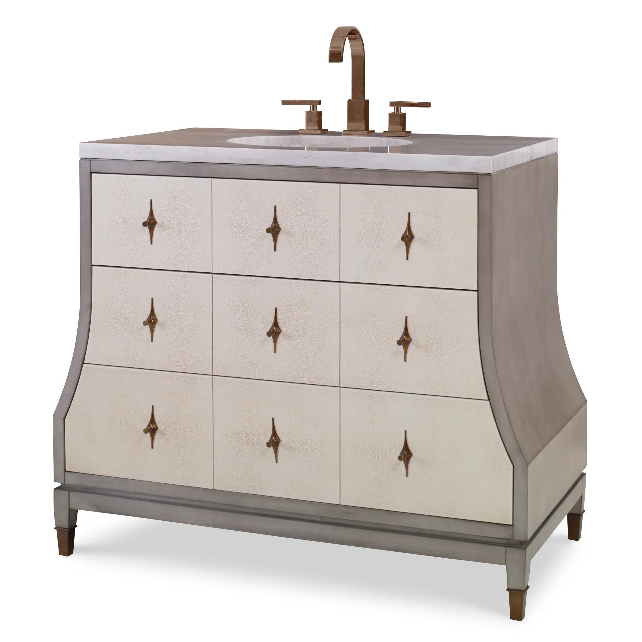 42" Tapered Sink Chest - Ash Grey And Linen by Ambella Home image 1