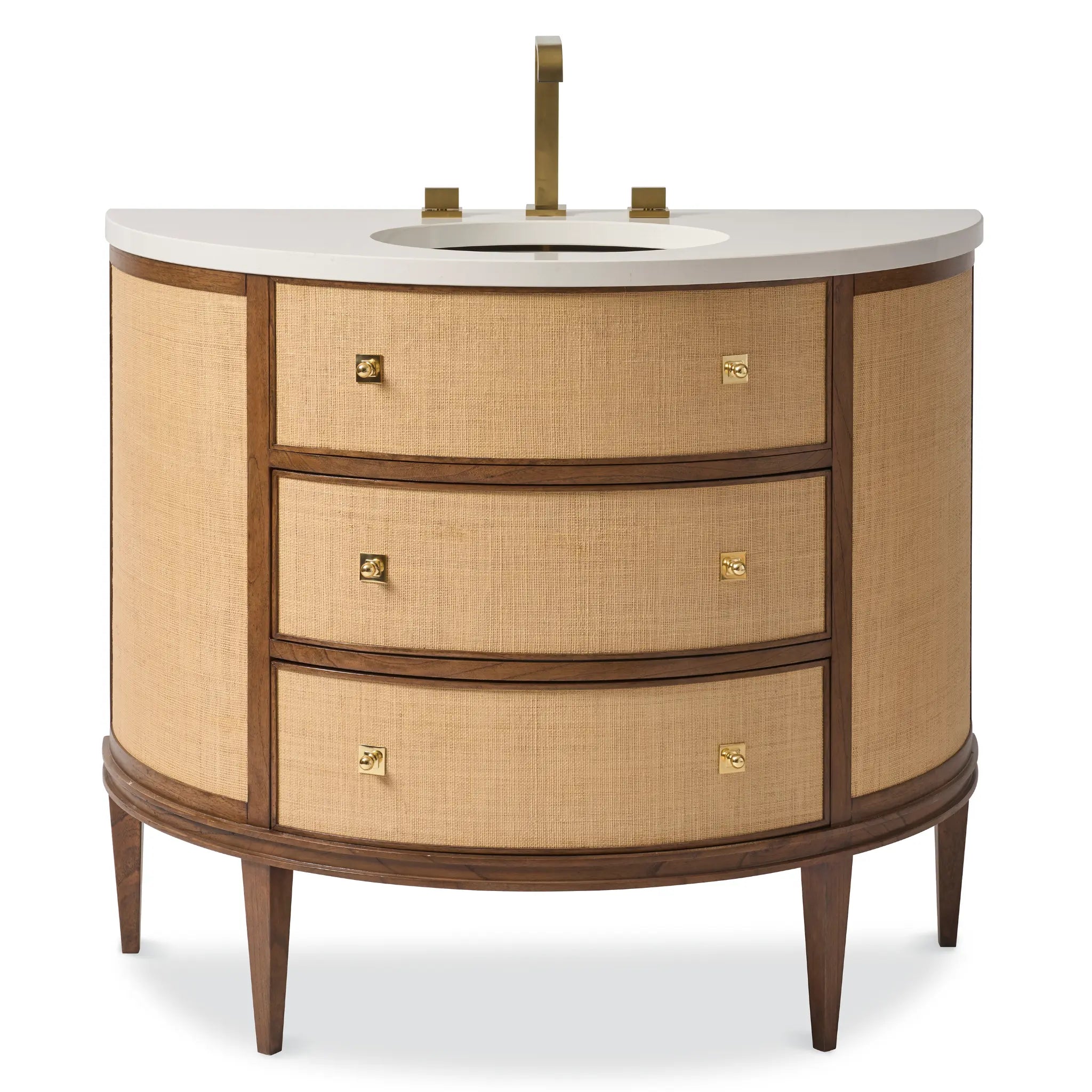 43" Orion Raffia Sink Chest - Walnut Stain by Ambella Home image