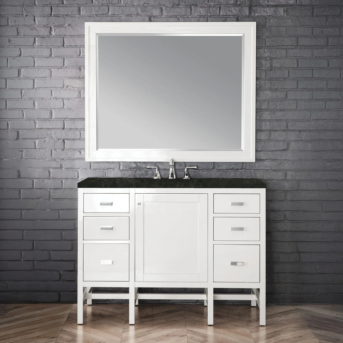 48-addison-single-vanity-cabinet-in-glossy-white-by-james-martin-vanities-e444-v48-gw-phantome-eclos-zero-silica image