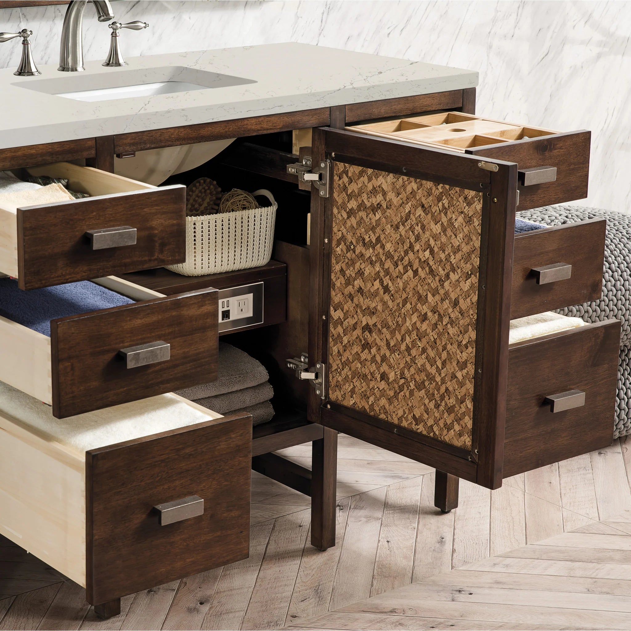 48-addison-single-vanity-cabinet-in-mid-century-acacia-by-james-martin-vanities-e444-v48-mca-siberian-silestone image 2