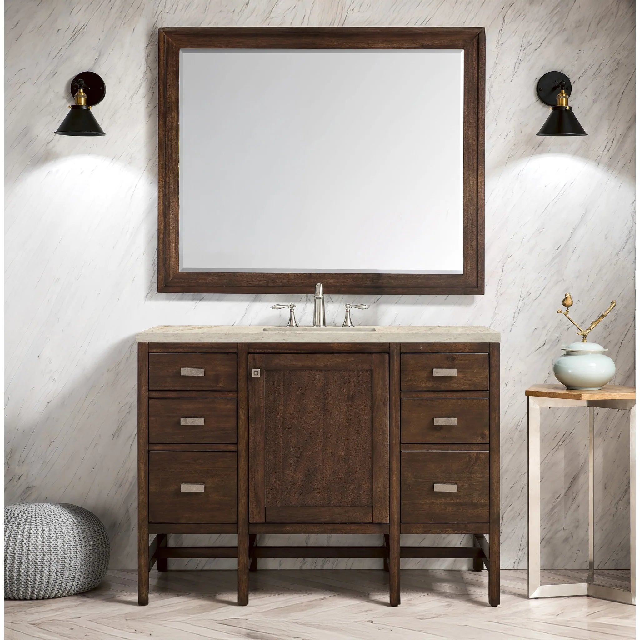 48-addison-single-vanity-cabinet-in-mid-century-acacia-by-james-martin-vanities-e444-v48-mca-tajnar-eclos-zero-silica image 1