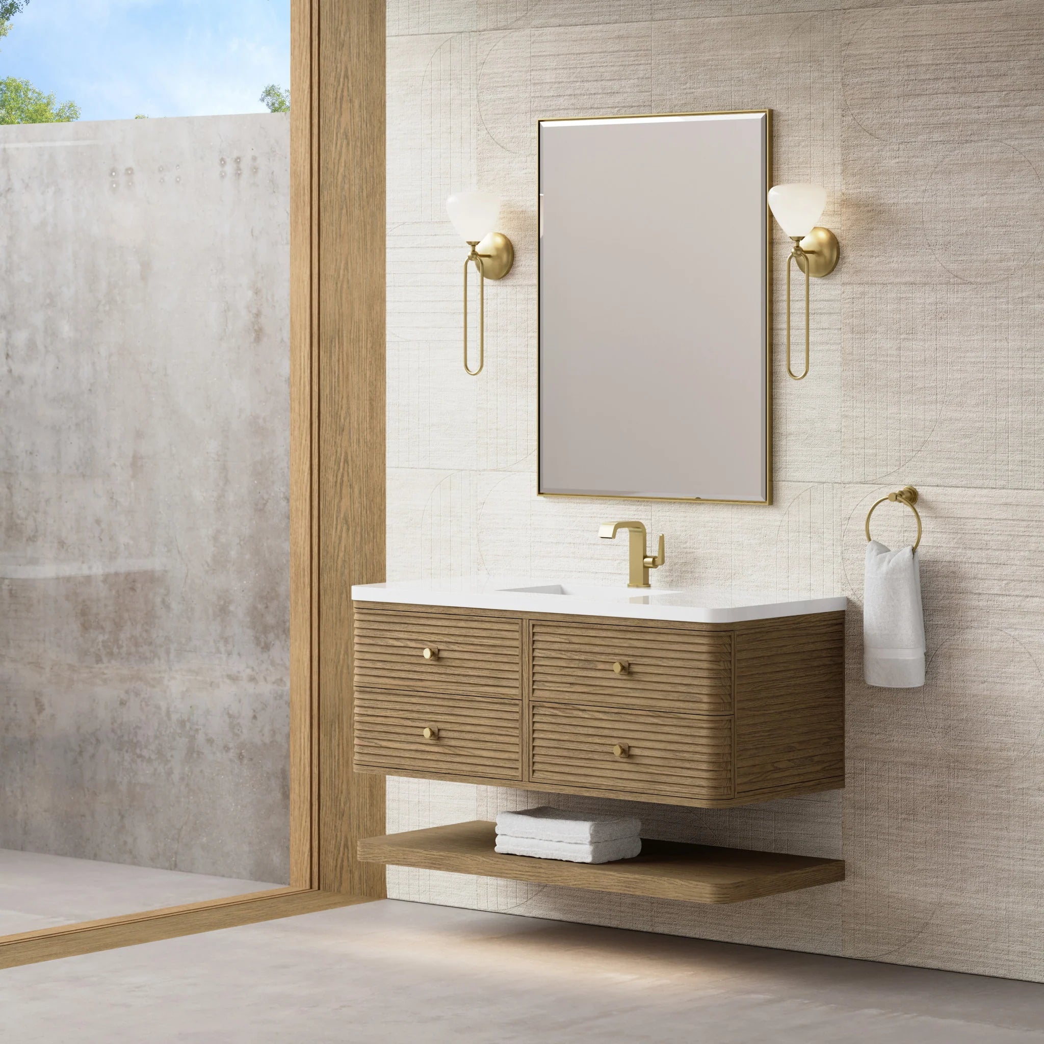 48" Allamari Single Vanity in Dune Mist by James Martin Vanities-White Zeus Silestone 5