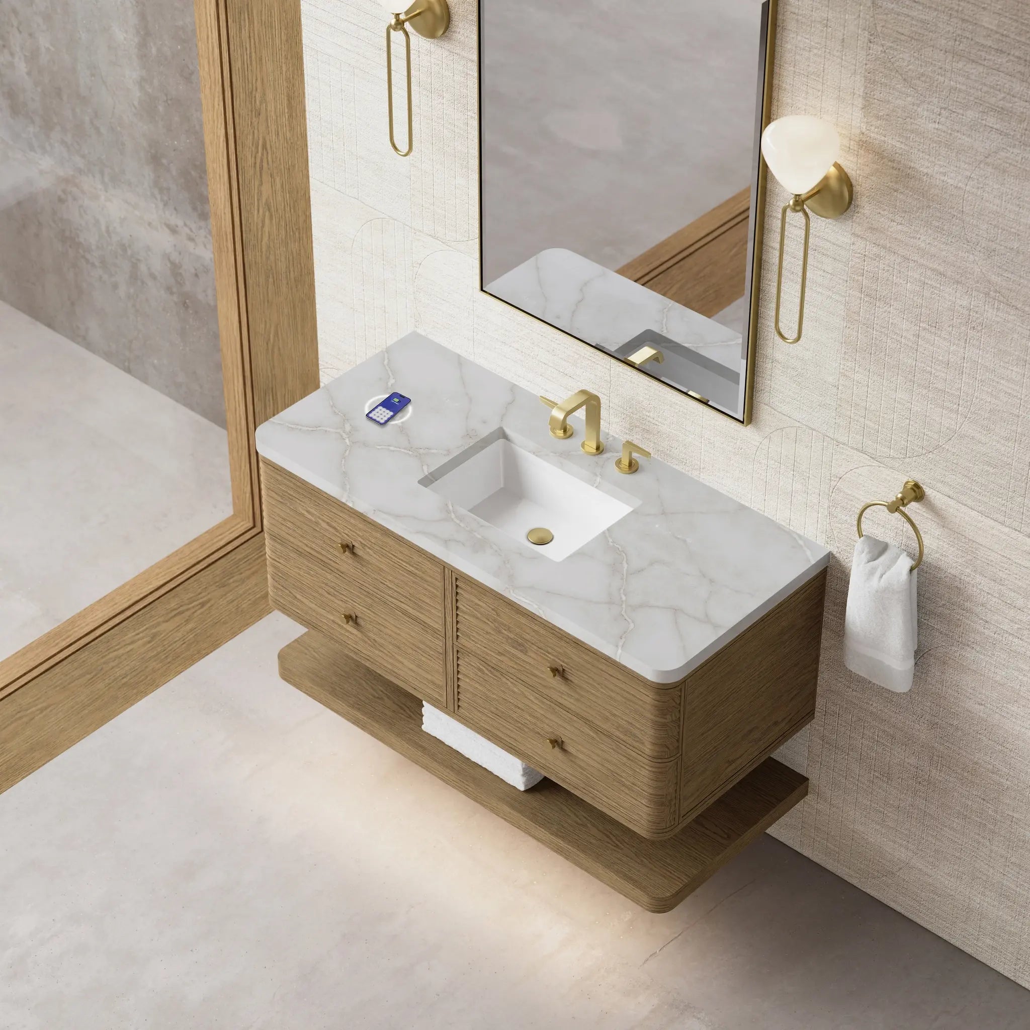 48 Allamari Single Vanity In Dune Mist Power Enabled Victorian Silver Silestone 8 Widespread 8