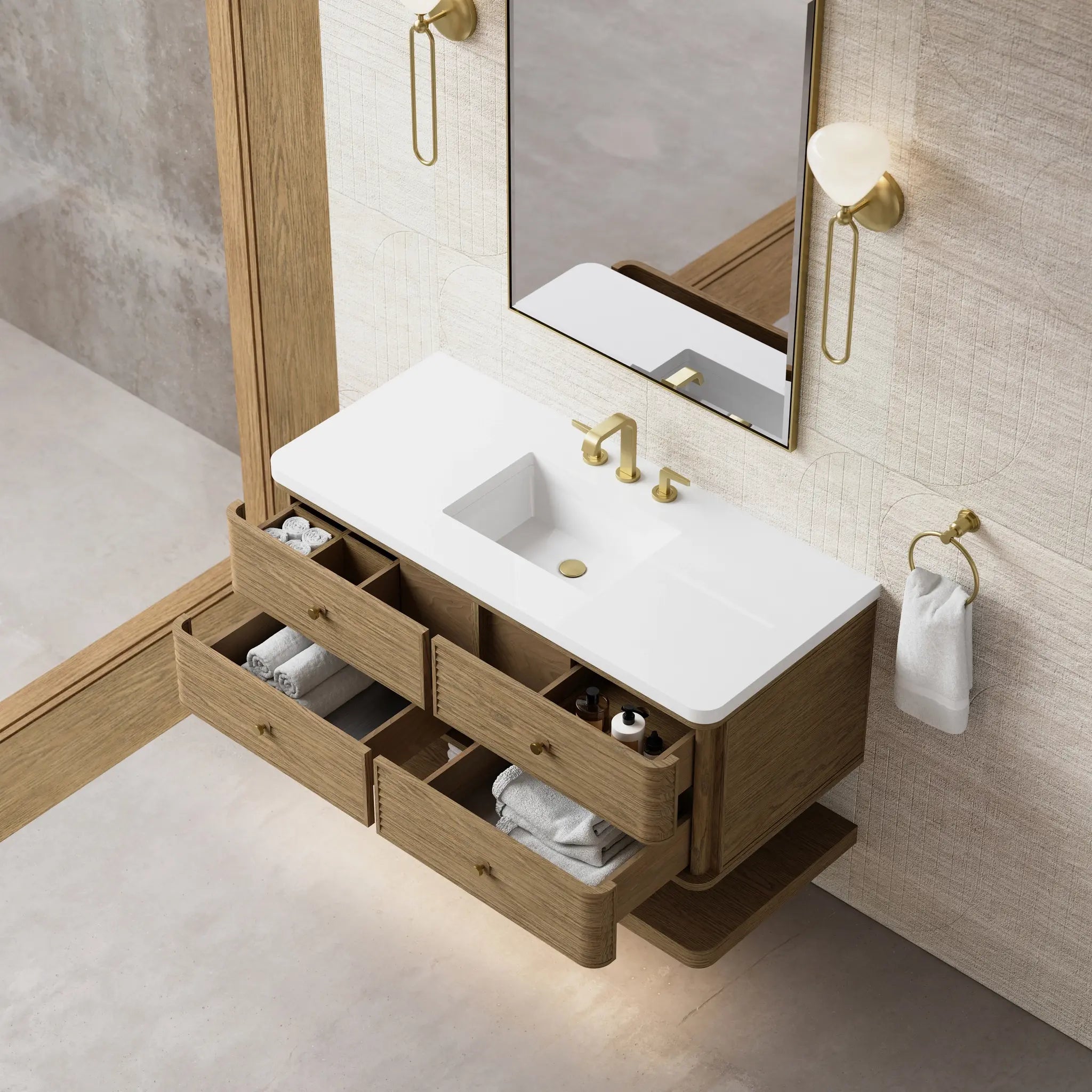 48 Allamari Single Vanity In Dune Mist Standard White Zeus Silestone 8 Widespread 9
