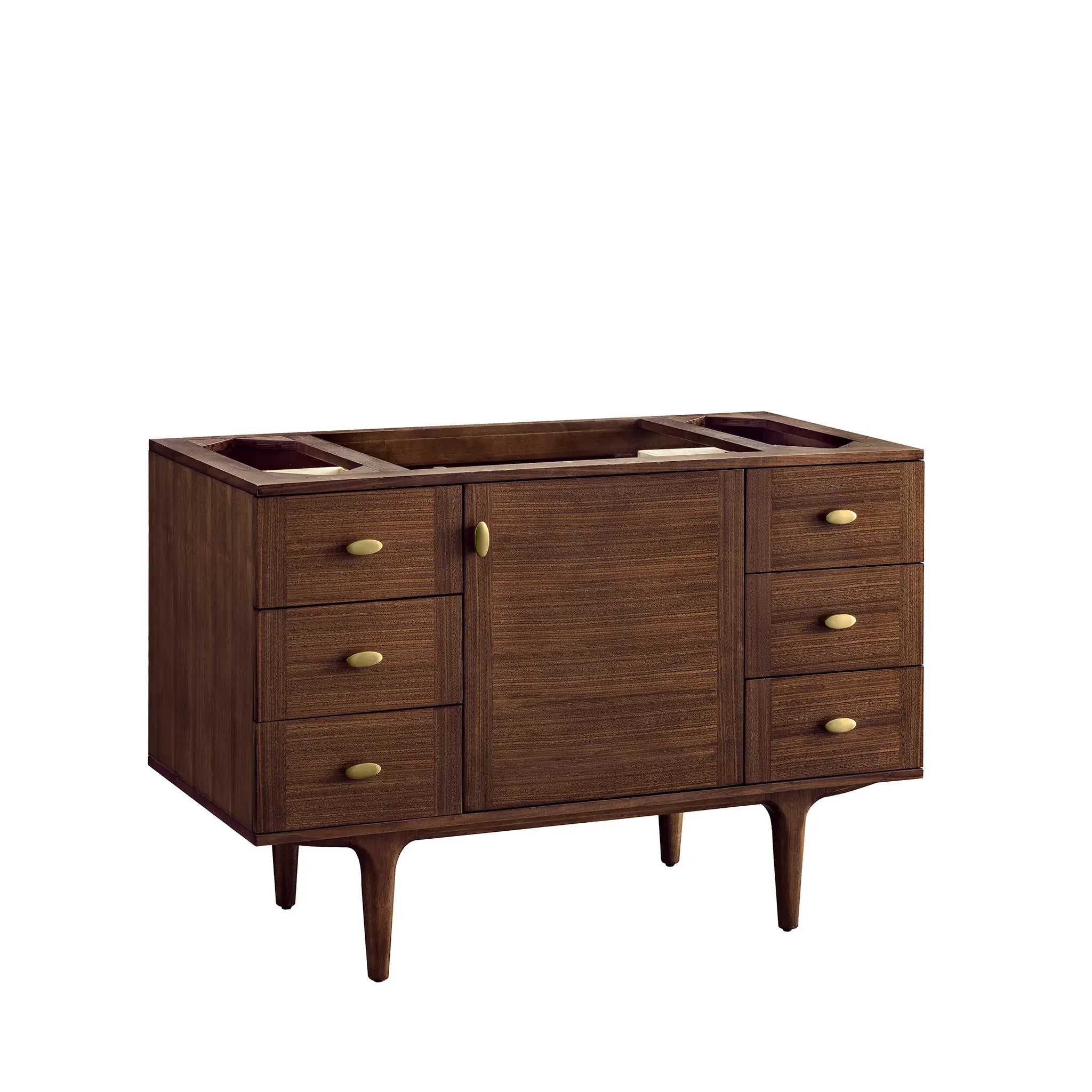 48" Amberly Single Vanity in Mid-Century Walnut w/FreePower Wireless Charger-Cabinet Only-Not Available image