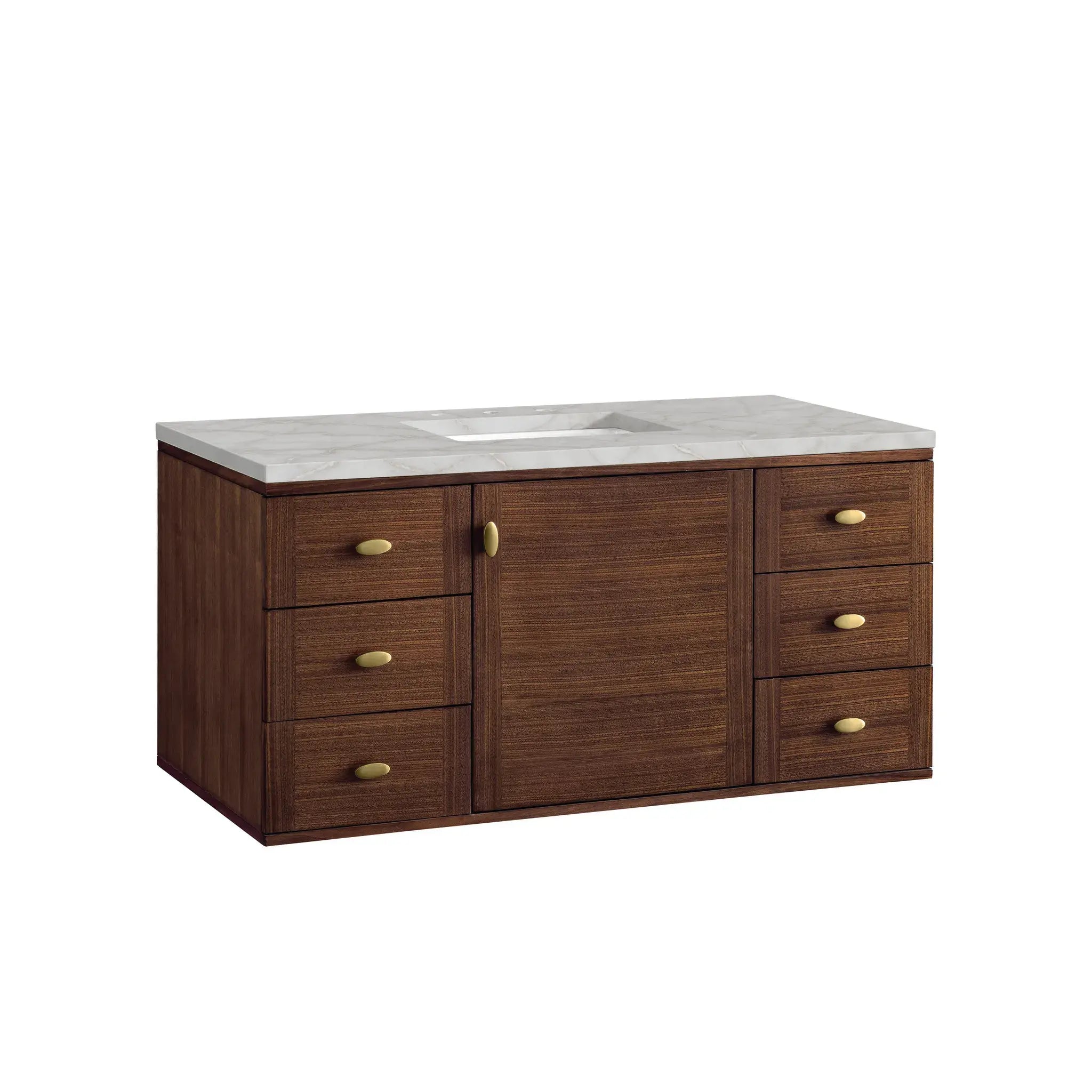 48" Amberly Single Vanity in Mid-Century Walnut Wireless Charger-Victorian Silver Silestone-8" Widespread image 13