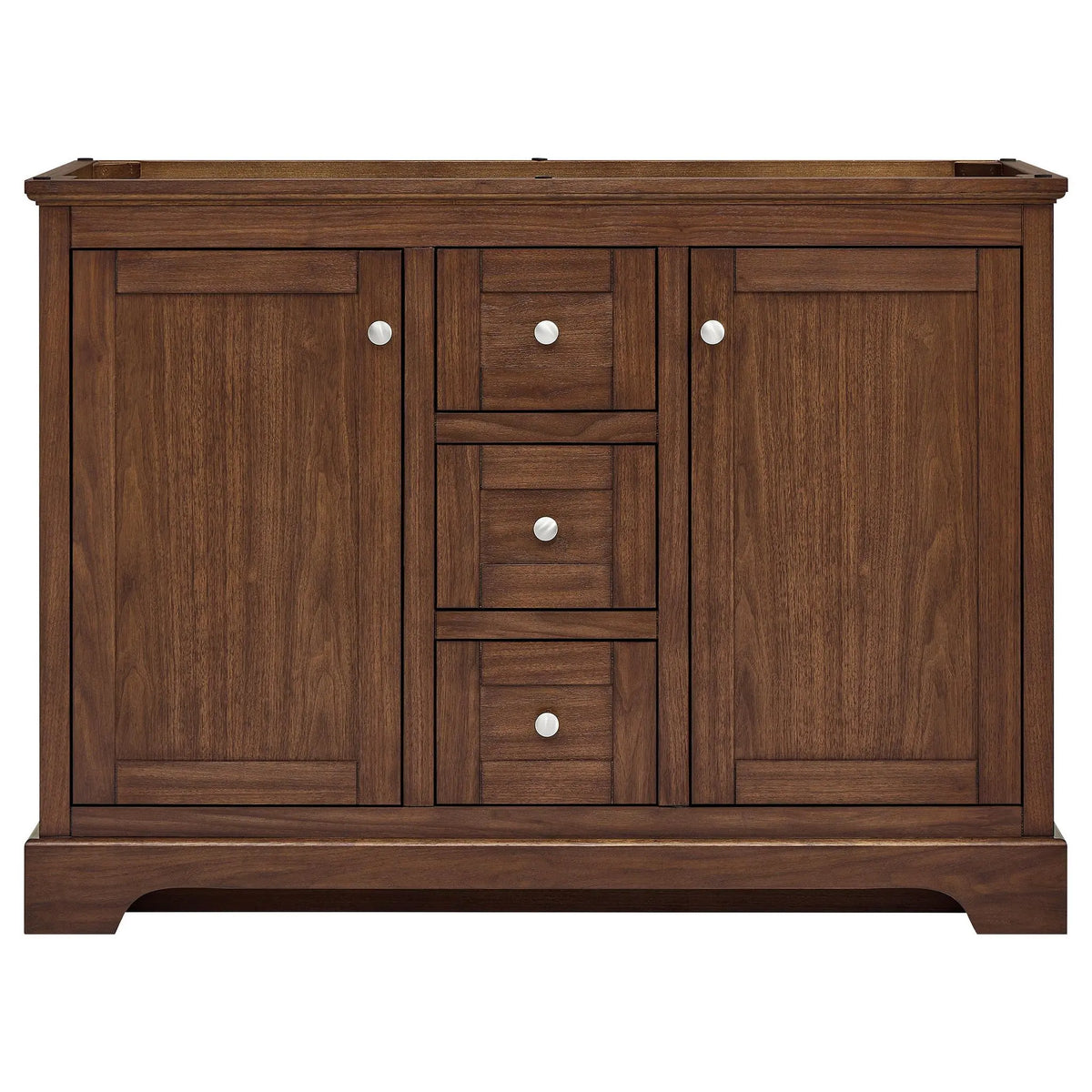 48" Avery Double Bathroom Vanity Dark Walnut Polished Chrome Trim by wyndham View 41