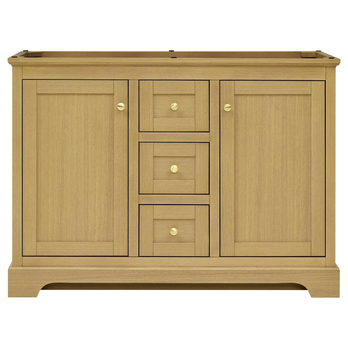 48" Avery Double Bathroom Vanity Honey Oak Brushed Gold Trim by wyndham View 41