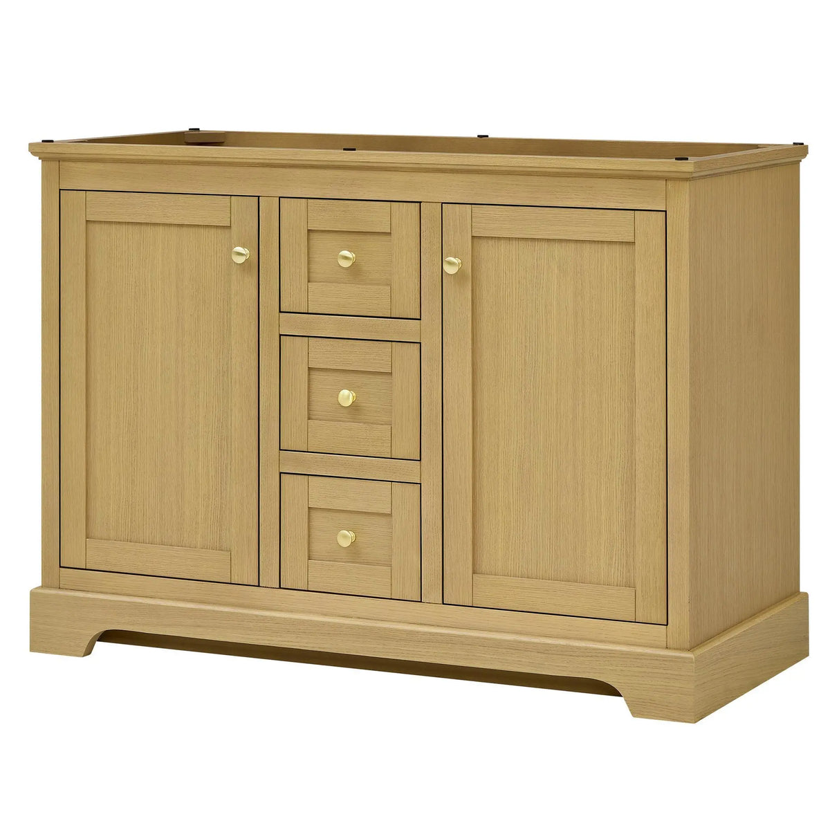 48" Avery Double Bathroom Vanity Honey Oak Brushed Gold Trim by wyndham View 44
