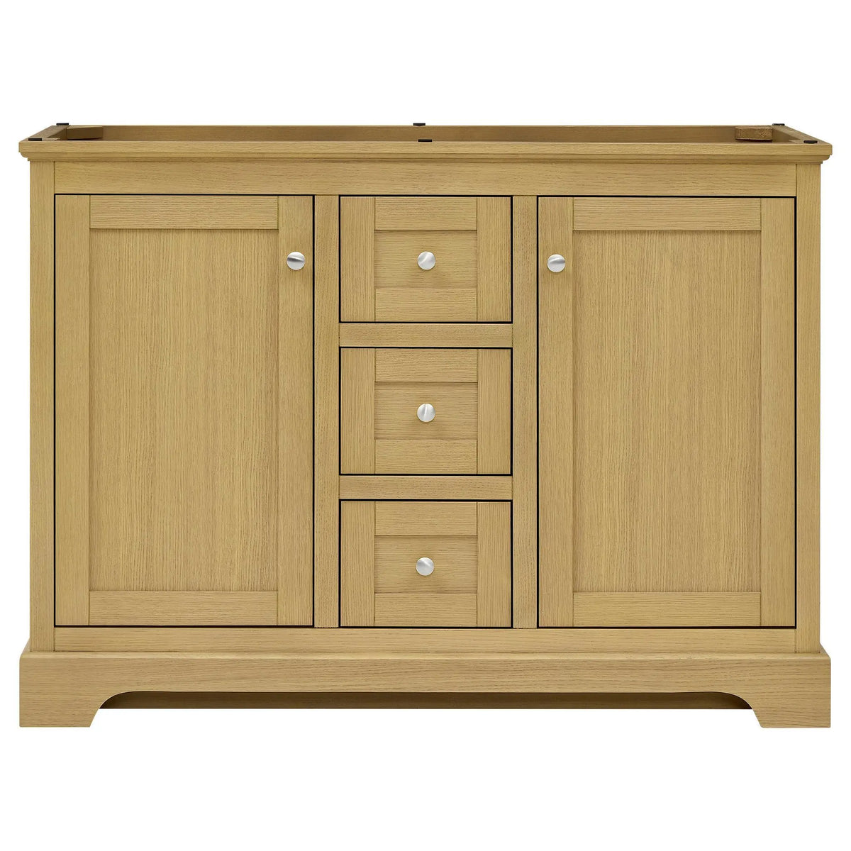 48" Avery Double Bathroom Vanity Honey Oak Polished Chrome Trim by wyndham View 41