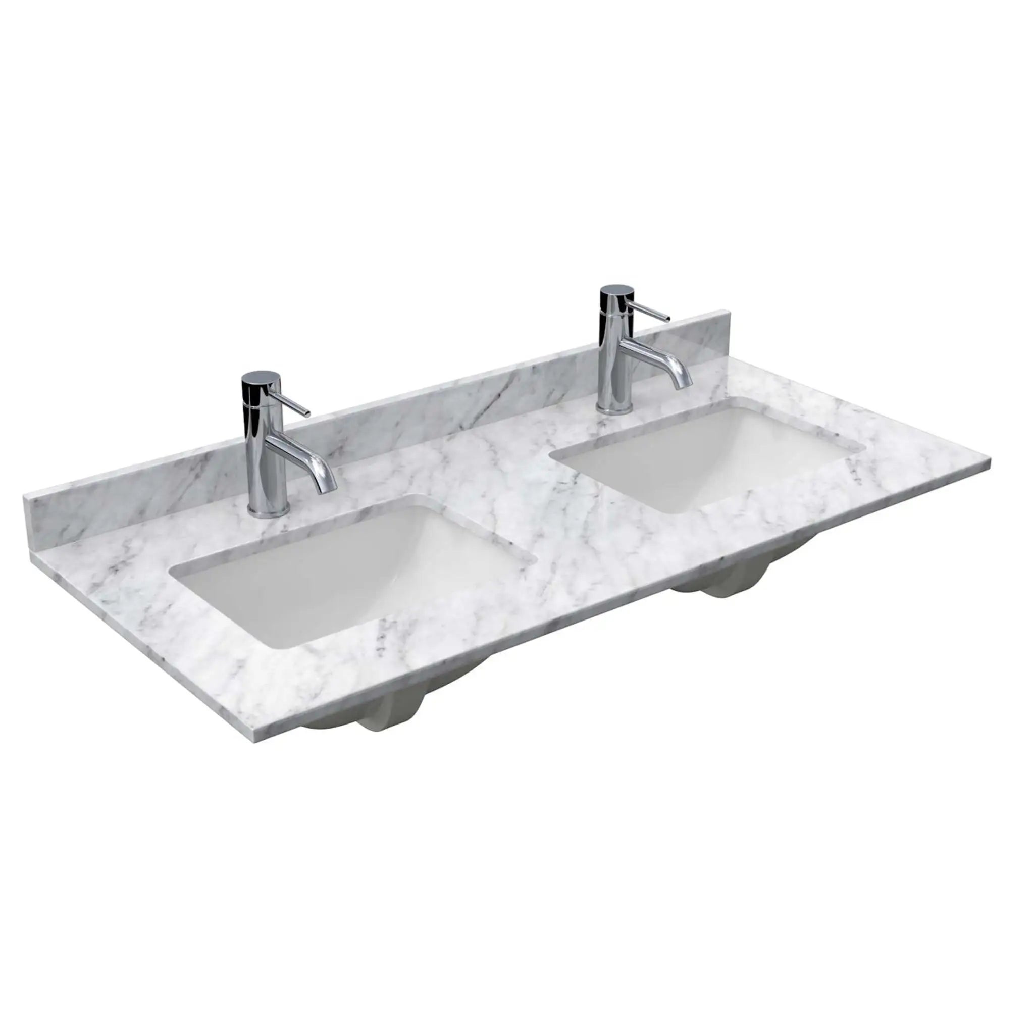 48" Avery Double Bathroom Vanity in Dark Blue with Matte Black Trim & 46" Mirror by Wyndham
