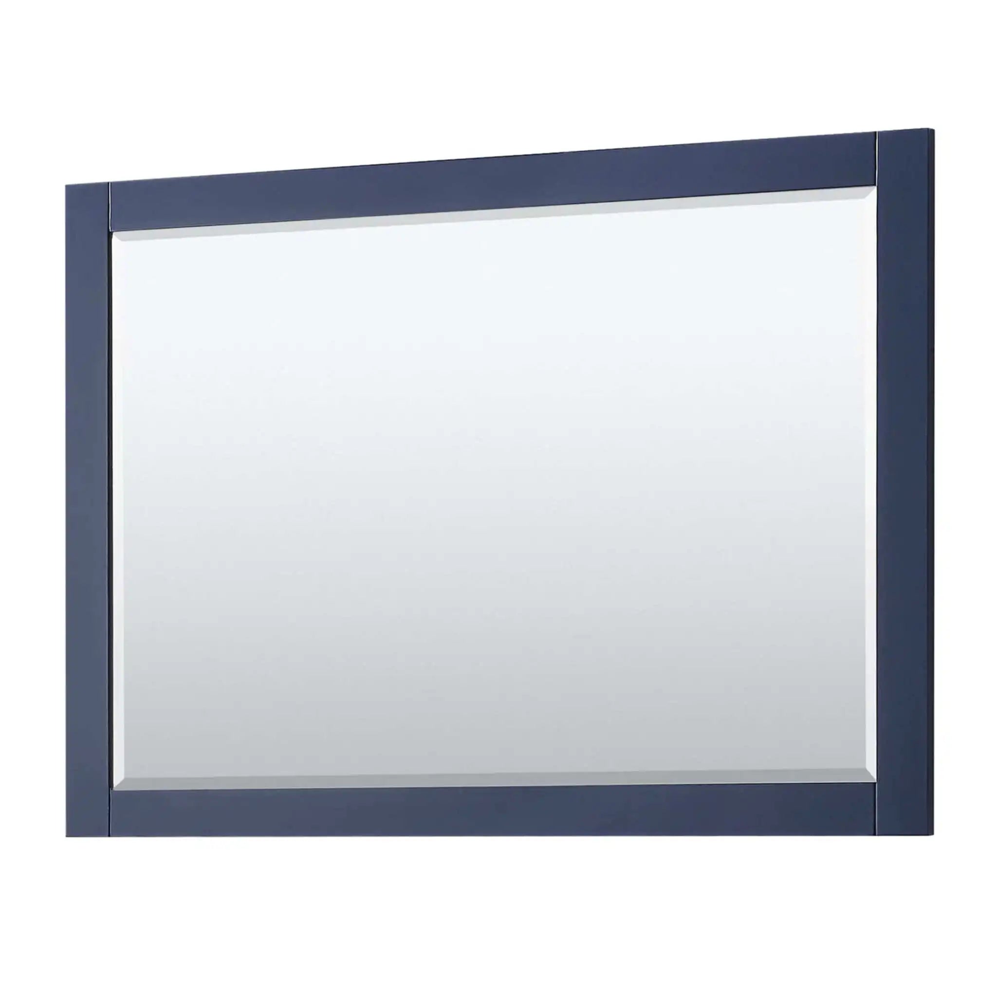 48" Avery Double Bathroom Vanity in Dark Blue with Polished Chrome Trim & 46" Mirror by Wyndham