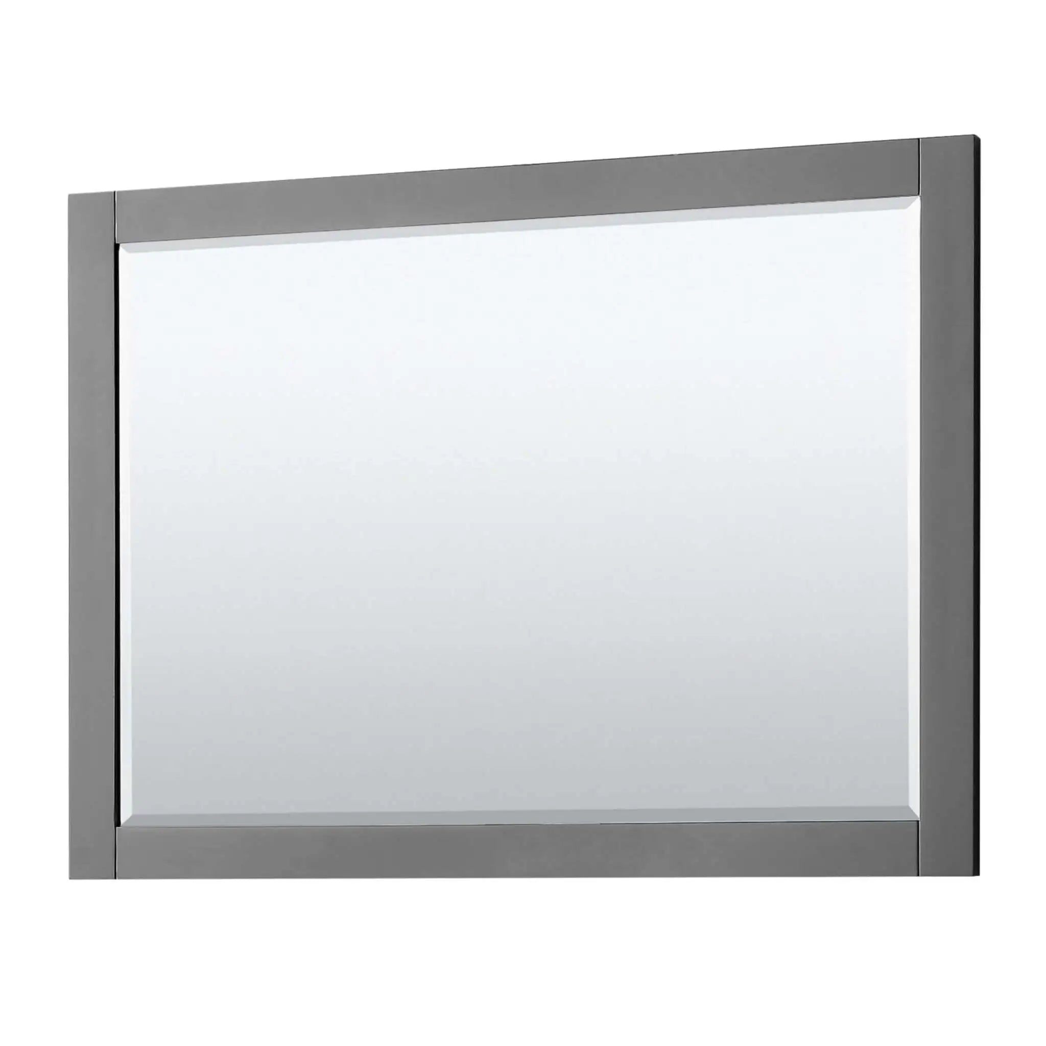 48" Avery Double Bathroom Vanity in Dark Gray with Matte Black Trim & 46" Mirror by Wyndham
