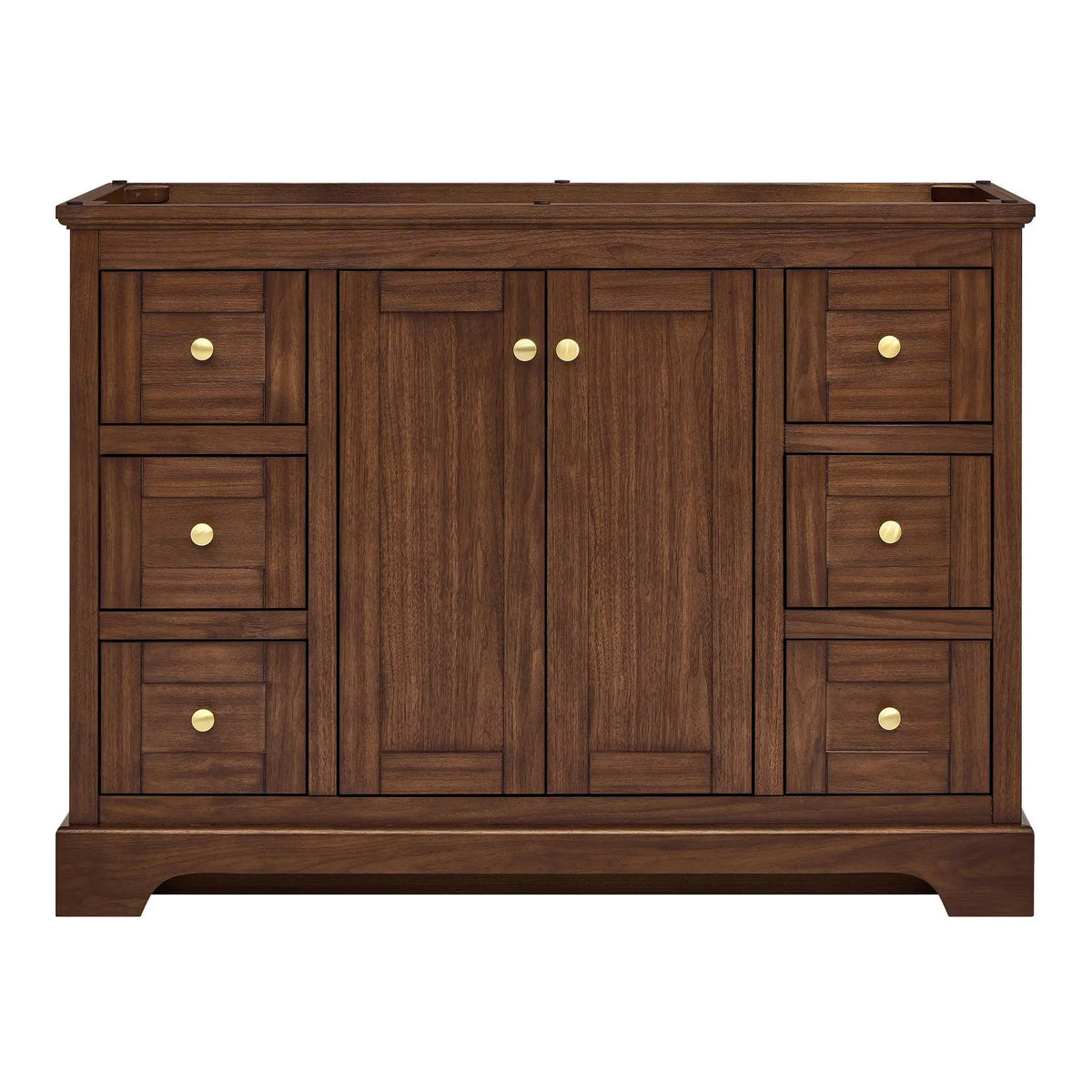 48" Avery Single Bathroom Vanity Dark Walnut Brushed Gold Trim by wyndham View 41