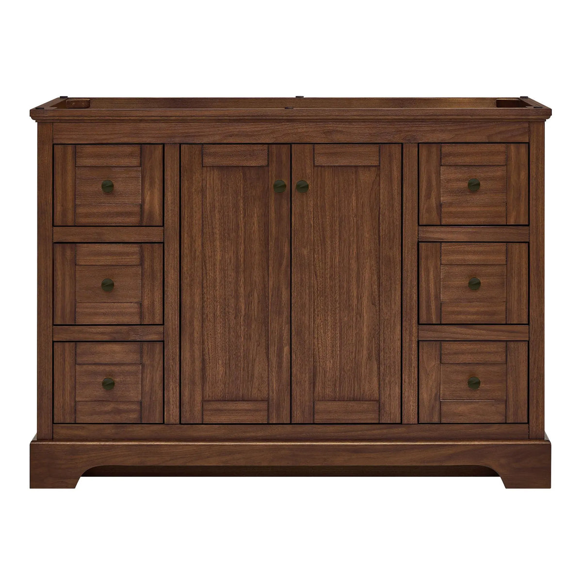 48" Avery Single Bathroom Vanity Dark Walnut Matte Black Trim by wyndham View 41