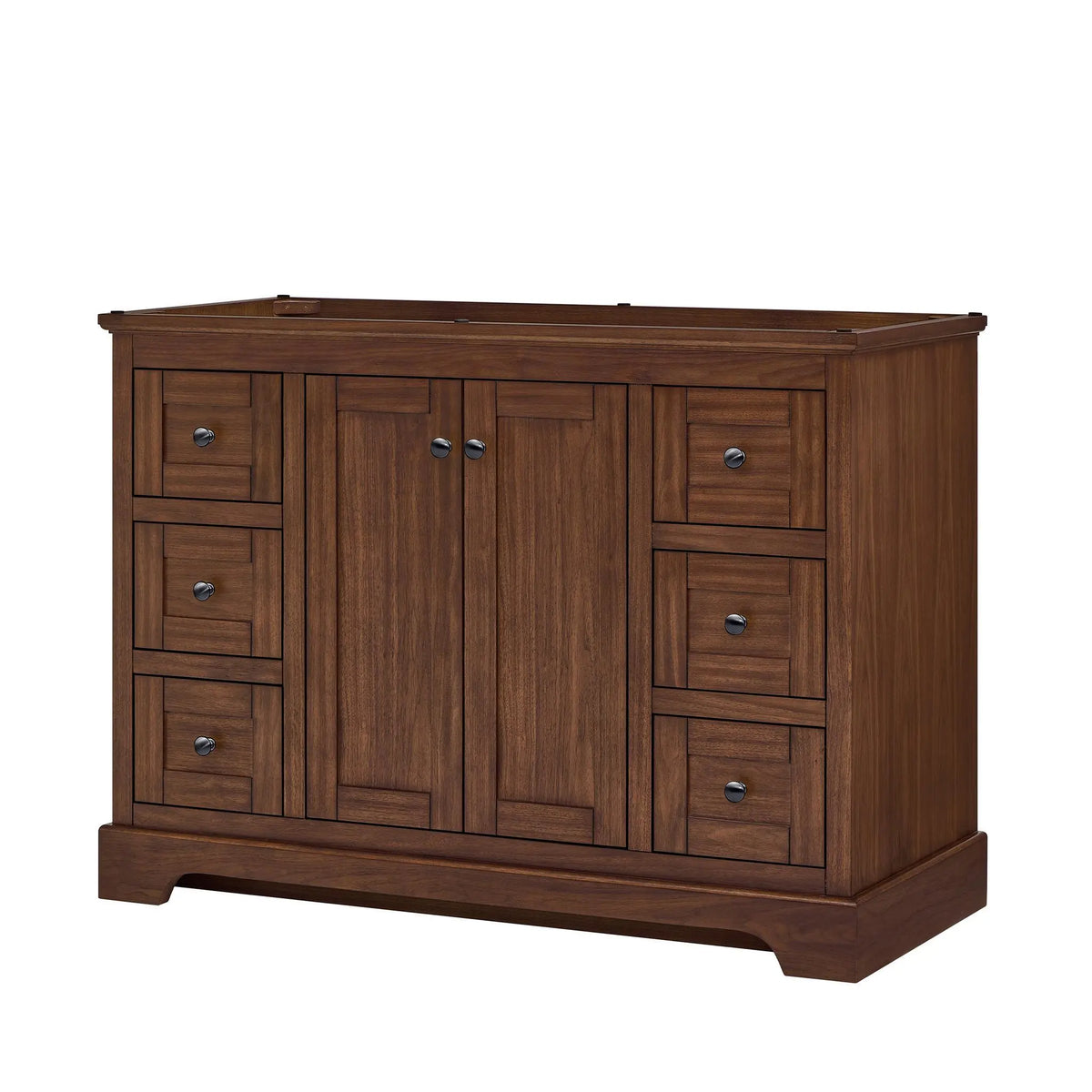 48" Avery Single Bathroom Vanity Dark Walnut Matte Black Trim by wyndham View 44