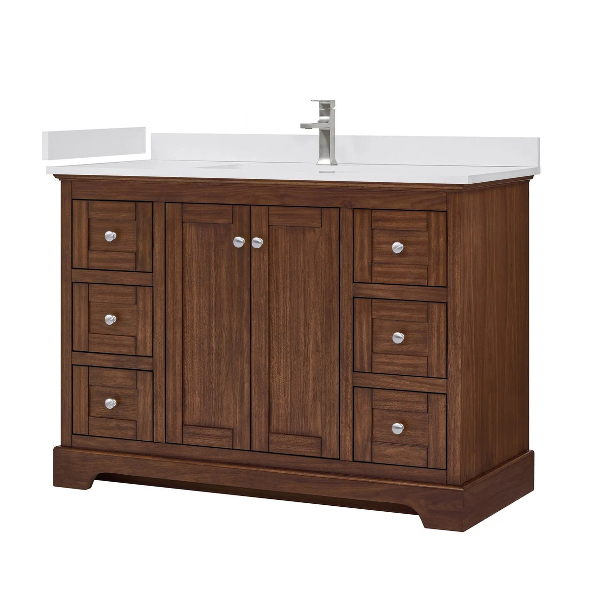 48" Avery Single Bathroom Vanity Dark Walnut Polished Chrome Trim by wyndham View 10