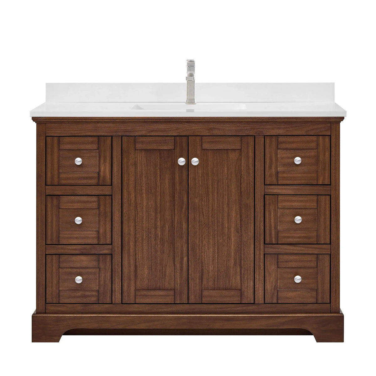 48" Avery Single Bathroom Vanity Dark Walnut Polished Chrome Trim by wyndham View 6
