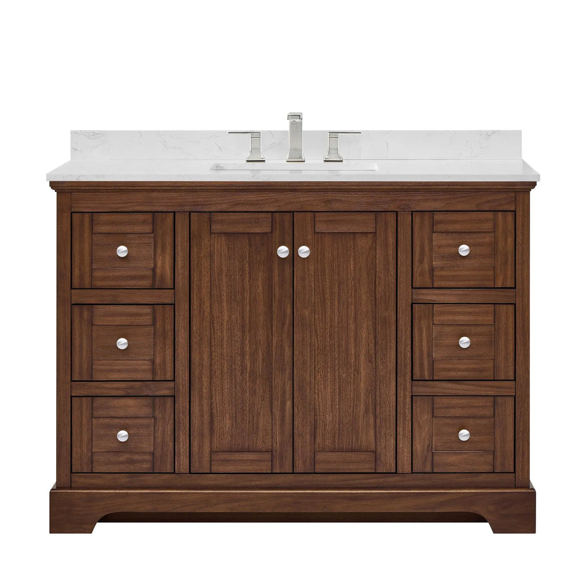 48" Avery Single Bathroom Vanity Dark Walnut Polished Chrome Trim by wyndham View 11