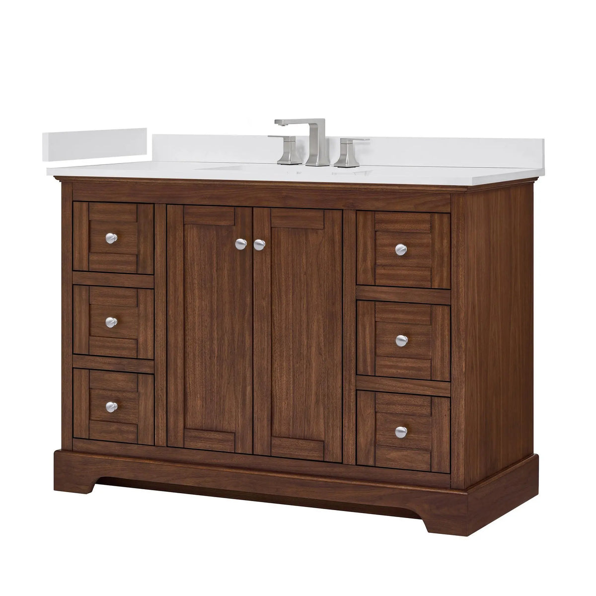 48" Avery Single Bathroom Vanity Dark Walnut Polished Chrome Trim by wyndham View 20