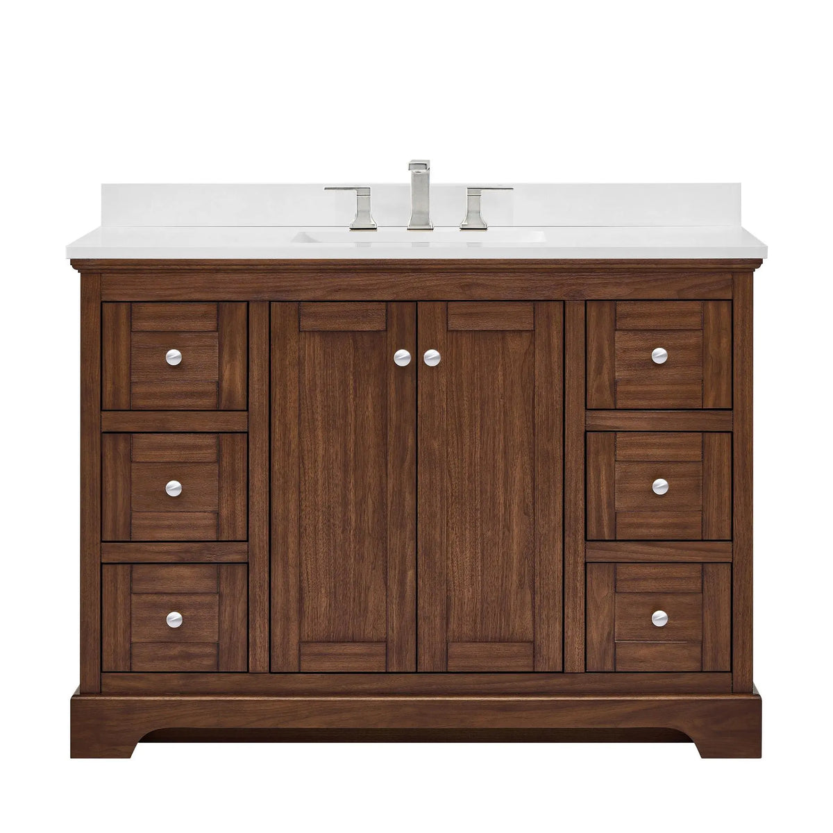 48" Avery Single Bathroom Vanity Dark Walnut Polished Chrome Trim by wyndham View 16