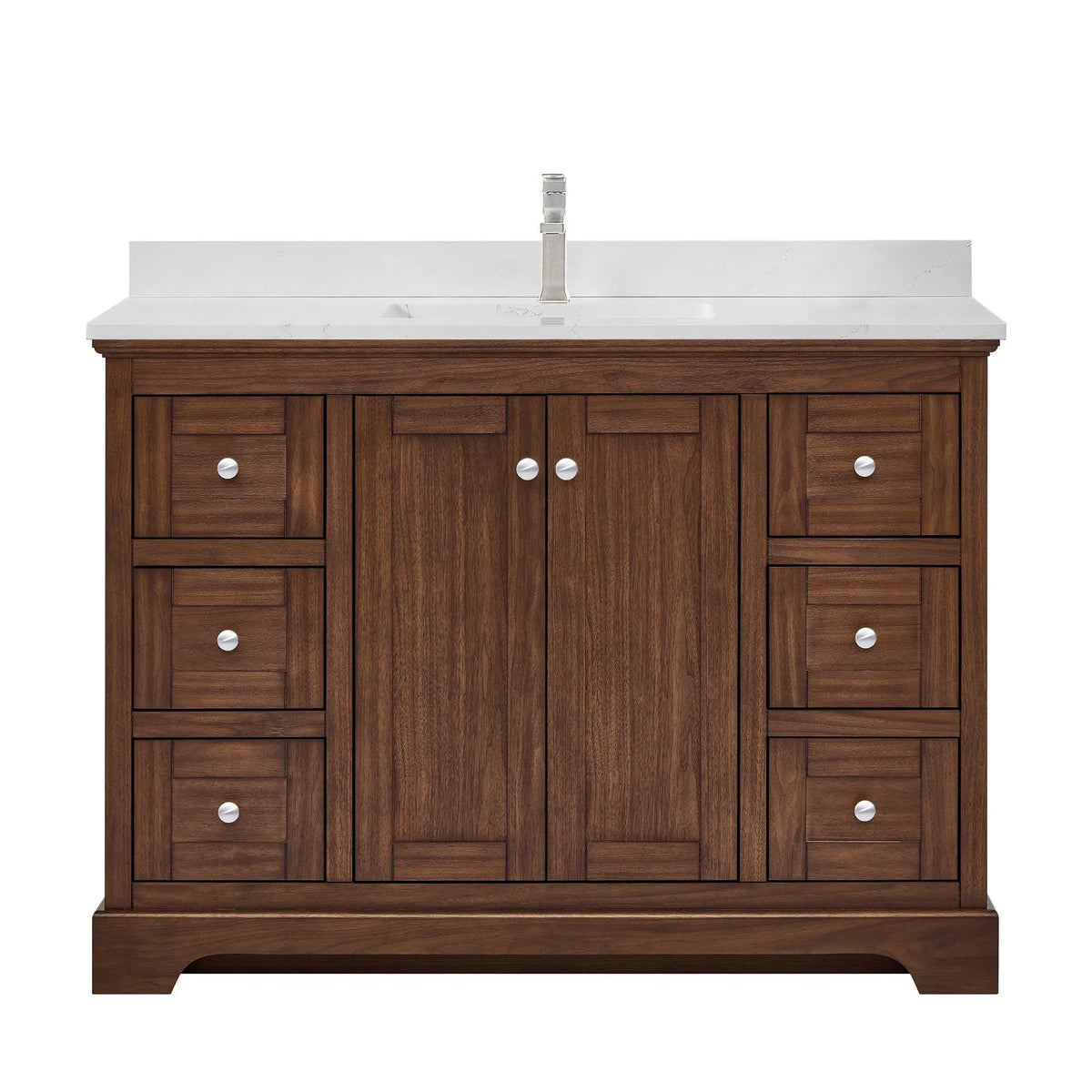 48" Avery Single Bathroom Vanity Dark Walnut Polished Chrome Trim by wyndham View 26