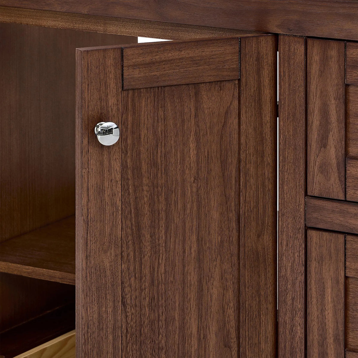 48" Avery Single Bathroom Vanity Dark Walnut Polished Chrome Trim by wyndham 4