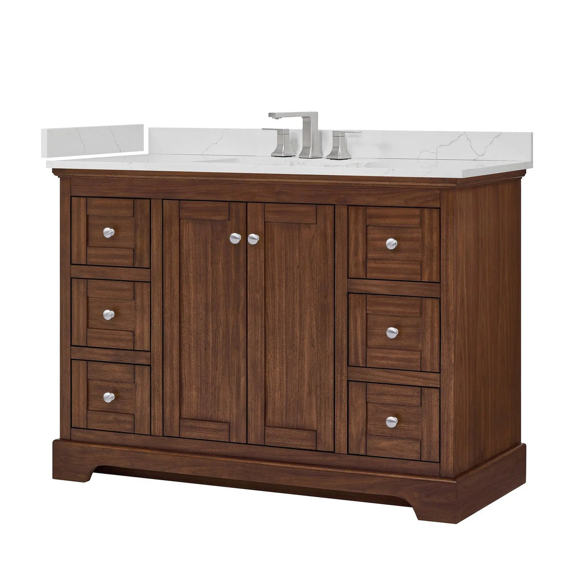 48" Avery Single Bathroom Vanity Dark Walnut Polished Chrome Trim by wyndham View 40