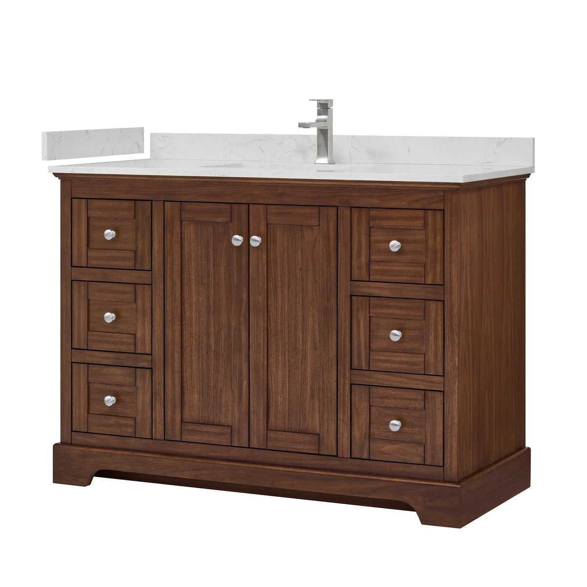 48" Avery Single Bathroom Vanity Dark Walnut Polished Chrome Trim by wyndham View 5