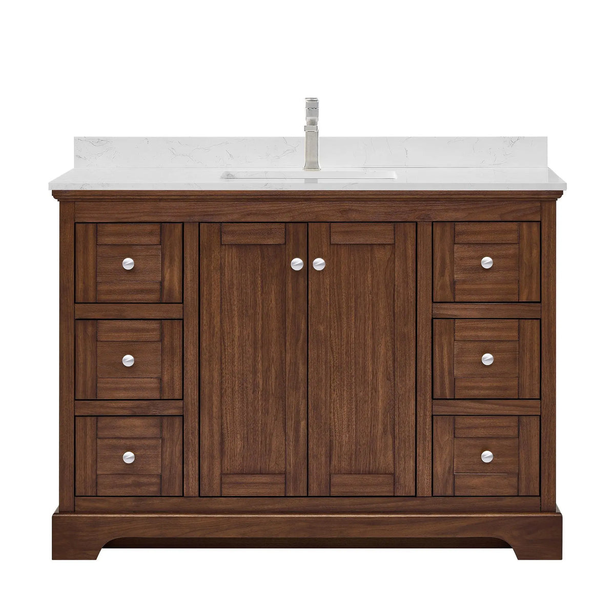 48" Avery Single Bathroom Vanity Dark Walnut Polished Chrome Trim by wyndham View 1