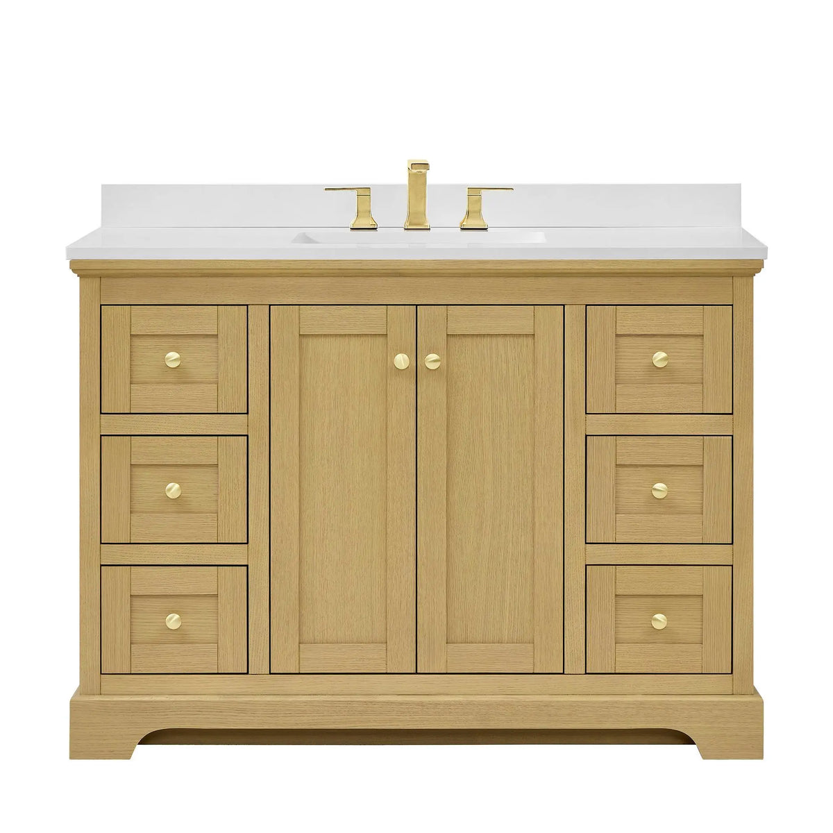 48" Avery Single Bathroom Vanity Honey Oak Brushed Gold Trim by wyndham View 36