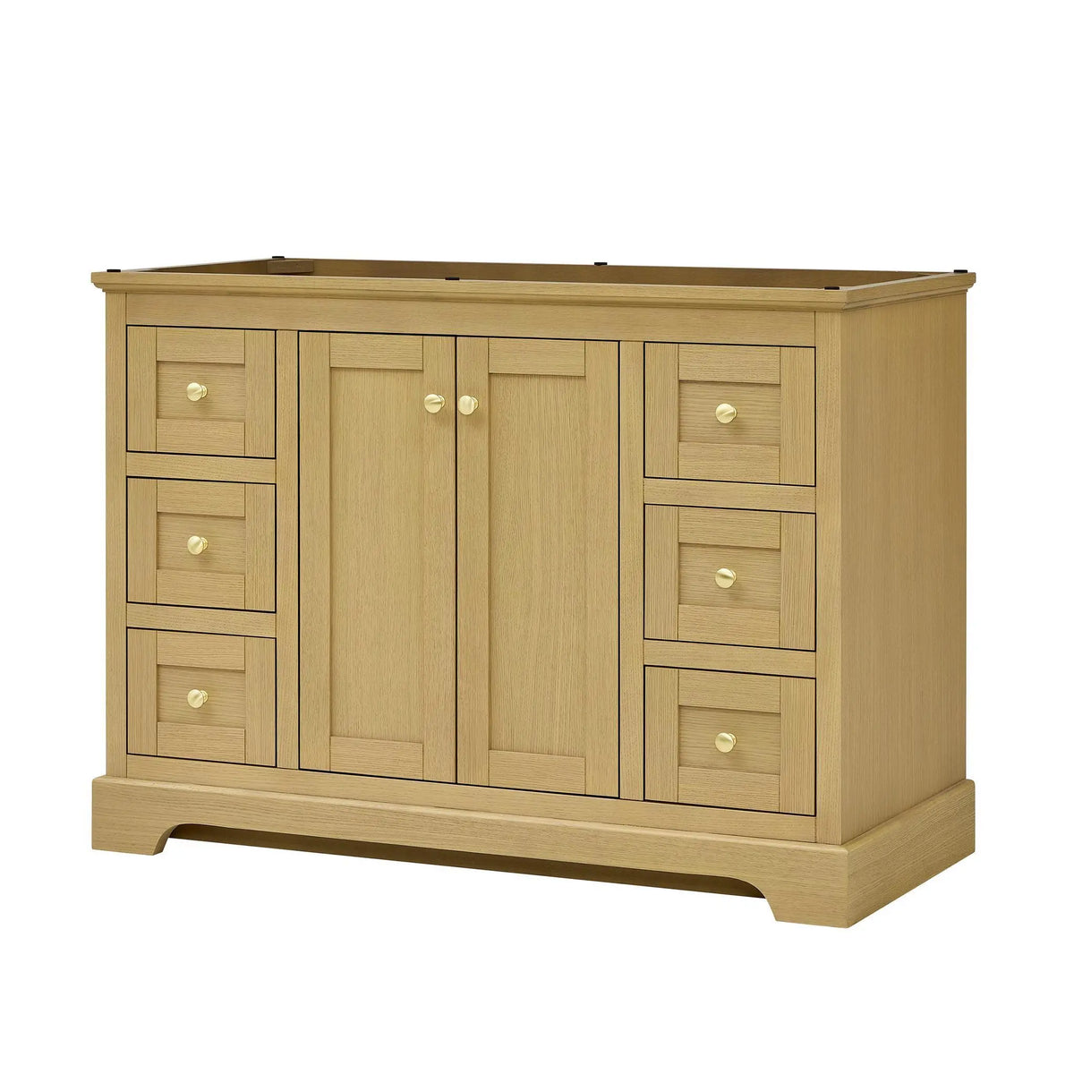 48" Avery Single Bathroom Vanity Honey Oak Brushed Gold Trim by wyndham View 44