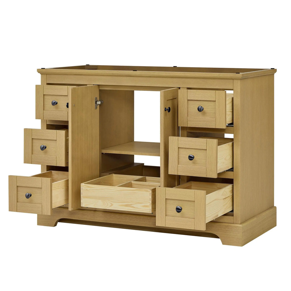 48" Avery Single Bathroom Vanity Honey Oak Matte Black Trim by wyndham View 42